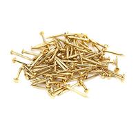 100PCS Small Tiny Nails, Round Head Paper Fasteners Brass Hardware Nails Mini Golden Paper Fasteners for Craft Art Crafting School DIY Supplies (15mm Long)