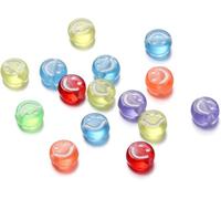 100Pcs Smile Face Beads for Jewelry Making, 7mm Mixed Colors, DIY Craft Supplies, Flat Round Smile Face Beads for Jewelry Making Earring