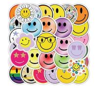 100PCS Smiling Stickers, Cute Water Bottle Stickers for Kids, for Teaching Rewards, Notebooks, Stationery, Luggage, Cartoon Happy Stickers