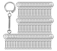 100Pcs Snake Keychain, DIY Key Chain Making Kit with Snap End and 3/4" Jump Ring for Craft Findings, Make Your Own Bulk Metal Claw Clasp, Jewelry Supplies