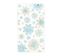 100Pcs Snowflake Napkins - Blue & Gold Snowflake Pattern Disposable Paper Napkins for Christmas Dinners, Winter Weddings, New Year Celebrations, Cocktail Parties, Birthday Events, 7.9 x 4.3 inches