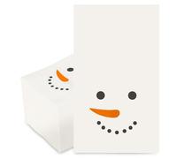100Pcs Snowman Guest Napkins Christmas Snowman Paper Hand Napkins Winter Snowman Face Holiday Party Napkins for Christmas Party Supplies Decorations (4.3x7.8inch)