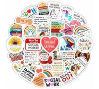 100Pcs Social Work Stickers for Laptop, for Water Bottle - Social Worker Gifts - Gift for Women & Men