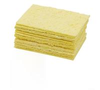 100pcs Soldering Iron Tip Cleaning Pads, Brass Sponge Replacement for Welding Station, High Absorbency Antioxidant Tips Cleaner, Yellow 50x35x1mm