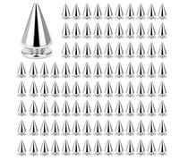100Pcs Spikes Studs for Clothing,7mm Metal Spike Studs Replacement Punk Rock Screw Back Studs Metal Bullet Cone Spikes Rivets for DIY Crafts Leathercraft Clothing Bags Clothes Shoes,7x10mm
