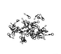 100pcs Spinner Swivels for Carp Fishing, Quick Change Rigs, Matte Black Anti Glare Finish for Blending with Lakebed (50pcs)