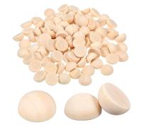 100Pcs Split Half Wooden Balls: Small Natural Unfinished Half Round Wooden Beads, 0.59inch Mini Split Round Hemisphere Wood Ball for Painting DIY Jewellery Home Decor and Making Art Crafts Assortments
