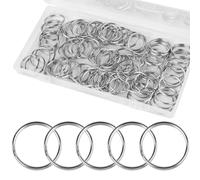 100PCS Split Key Rings Bulk for Keychain and Crafts Keychain Rings (Silver 25mm)