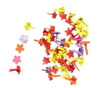 100Pcs Split Pins Multicolor Metal Brad Fasteners Round Brads Heart Brads Flower for Paper Craft Scrapbooking Scrapbooking Tool