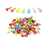 100Pcs Split Pins Multicolor Metal Brad Fasteners Round Brads Heart Flower for Paper Craft Scrapbooking Paper Clasps