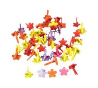 100Pcs Split Pins Multicolor Metal Brads Paper Fasteners Scrapbooking Round Flower Heart for Paper Craft Document Holder