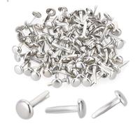 100PCS Split Pins Paper Fasteners, Round Scrapbooking Brads Pins, Craft Head Mini Metal For Kids Crafting School Project Decorative Diy Supplies(Silver) (544473_5-us-aa)