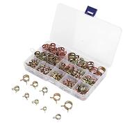 100PCS Spring Band Fuel Line Hose, Zinc Plating Coloring Hose Clamp, 6 17mm Low Pressure Air Tube Fastener, Pipe Clamp for Automotive Fuel Line,