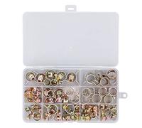 100Pcs Spring Band Type Clip Hose Clamp Set, Galvanized Pipe Clamps 6-17mm, Adjustable Fuel Line Clamp with Storage Box, for Automotive Oil Pipe Water Pipe Gas Hose Silicone Hose