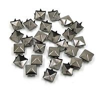 100Pcs Square Rivets Studs Black Pyramid Studs Rivet Punk Rock Stud Shoes Clothing DIY Crafts Claw Metal Studs For Leather,10mm 100Pcs