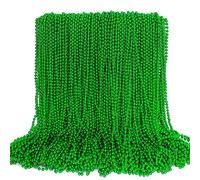 100pcs St. Patrick's Day Accessories 33 Inch Round Pearl Necklace Irish St. Patrick's Day Party Accessories Wedding Birthday Decoration Accessories