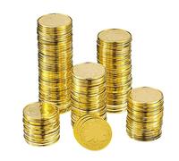 100PCS St. Patrick's Day Coin Gold Plastic Shamrock Coin 3-leaf Clover Coin for Party Game Supply Gold