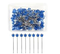 100PCS Star Head Sewing Pins Set, Pins Sewing for Dressmaking Knitting Quilting DIY Fabric Crafts, Transparent Blue Straight Head Pin with Storage Box for Home Sew Projects and Dressmaking Pin