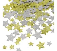 100Pcs Star Stickers,Shiny Silver+Gold Stars Sticker,Glitter Foam Christmas Stickers for Crafts/Children Crafting/Art Card/Classroom Reward Chart/Book Decoration/Scrapbooking Decorations/Badge Making