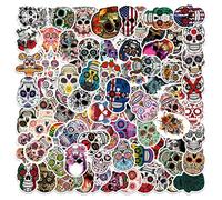 100PCS Stickers for Skull,Cool Skull Stickers,Teens Boys and Girls Sticker Pack Vinyl Skateboard Guitar Door Laptop Luggage Car Bike Water Bottle Birthday Party Supplies Stickers