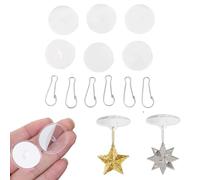 100pcs Sticky Ceiling Hook, Transparent Wall Hangers for Hanging, Strong Adhesive Hooks 100pcs with 100pcs Hook Rings, No Drill Discs, Compatible with Multiple Wall Types