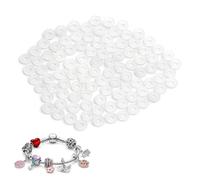 100Pcs Stopper Charms Compatible with Pandora, 6mm Charm Bracelet Spacers,Silicone Beads Stopper Spacer Locating Compatible with Pandora Bracelets