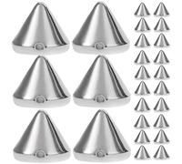 100pcs 10mm Acrylic Spike Cone Studs for Clothing Rivets Leather DIY Beads, Sew On, DIY Garments, Bags Shoes Embellishment (Silver)