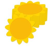 100Pcs Summer Sun Cutouts Cardboard Gold Sun Shape Classroom Bulletin Board Decor 4 Inch- Blank Sunshine Paper Shape Creative Supply Die Cut with Glue Points for Classroom School Home