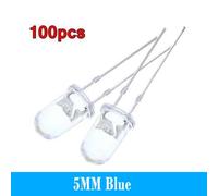 100PCS Super Bright 5mm RedBlueGreenWhiteYellow 100pcs Super suitable for Outdoor and Indoor Features - Color white see the voltmeter in the picture (blue)