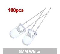 100PCS Super Bright 5mm RedBlueGreenWhiteYellow 100pcs Super suitable for Outdoor and Indoor Features - Color white see the voltmeter in the picture (white)