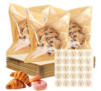 100PCS Sweet Bags with Seal,5.7x6.5 Inch Heat Seal Cookie Bags with Window | Clear Bakery Packaging Bags for Treats Cake Biscuit,Valentine's Day Mother's Day Baking Gift Packaging,Clear Bags for Sweets