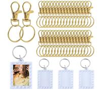 100Pcs Swivel Lobster Clasps & Key Ring Hoops with Plastic Box & 4Pcs lace keychains, 50Pcs Metal Key Ring Clips & 50Pcs Keyring Rings Key Chain Hooks with keyrings for Jewellery Making Hanging Crafts