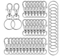 100PCS Swivel Lobster Clasps, Key Ring Silver 31mm