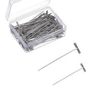 100pcs T-Pins,Stainless steel T-Pins,Wig T Pin,Stainless Steel Wig Pinswith a Plastic Box T Pinsfor Dressmaking,Blocking Knitting,Modelling and DIY Crafts,WigMaking(2 Sizes,38mm+51mm)