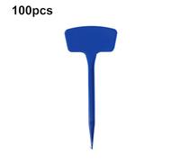 100pcs T Shape Plant Labels for Gardening, Plastic Markers for Plant Identification, for Greenhouses and Outdoor Use (Blue 100pcs)