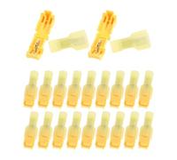 100pcs T Tap Wire Connectors Brass Quick Splice Terminals Kit | 0.5-5mm² Range, Male Blade Terminals, Yellow Finish, for Marine and Truck Wiring