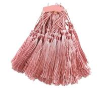 100Pcs Tassels 13cm Silky Floss Bookmark with Cord Loop Knot Tassel Fringe Jewelry Making DIY Craft Accessories for Bookmarks,DIY Craft,Jewelry Making(Watermelon pink)