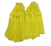 100Pcs Tassels 13cm Silky Floss Bookmark with Cord Loop Knot Tassel Fringe Jewelry Making DIY Craft Accessories for Bookmarks,DIY Craft,Jewelry Making(Light yellow)