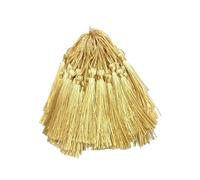 100Pcs Tassels 13cm Silky Floss Bookmark with Cord Loop Knot Tassel Fringe Jewelry Making DIY Craft Accessories for Bookmarks,DIY Craft,Jewelry Making(Light gold yellow)