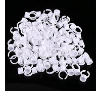100Pcs Tattoo Rings Cups, For Disposable Tattoo Ink Ring, Makeup Eyebrow Lip Tattoo Pigments Holder Container Cup(Medium Without Divider)