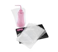 100pcs Tattoo Wash Bottle Bags Disposable Transparent Squeeze Bottle Covers Cleaning Bags Tattoo Supplies 10 x 6 Inch