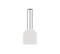 100PCS TE Connectors Red Copper Double Wire Connector Insulated Ferrules Cord End Crimp Terminal Pin Electrical Cable(White,TE6014)