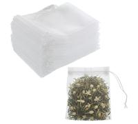 100PCS Tea Filter Bags with Drawstring, Disposable Empty Tea Bags, Coffee Tea Bag, Disposable Teas Bag for Loose Leaf Teas, Coffee 3.14 X 2.4 Inch
