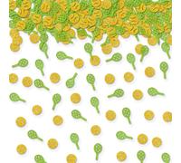 100pcs Tennis Confetti, Gold&Green Glitter Tennis Ball Table Confetti for Baby Shower, Tennis Ball Paper Scatters, Tennis Player Birthday Party Table Decoration