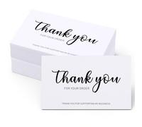 100Pcs Thank You for Your Order Cards, White Mini Thank You Business Cards 3.5 x 2 Inch Customer Appreciation Note Card
