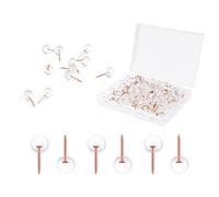 100pcs Thumb Tacks, Rose Gold Flat Push Pins with Storage Box Push Pins for Cork Board for Daily Study Office Data Storage Organizing Files