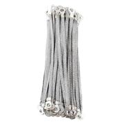 100pcs Tinned Copper Braided Grounding Jumper Wire, 6mm², Length 200-300mm, 8mm Hole Diameter, Flexible Bonding Cable
