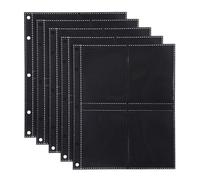 100pcs Top Loader Sleeve with 4 Pockets, Transparent Double-Sided Pocket Trading Card Sheets Pages Game Card Storage Sleeves Protector for Storage Display (Black)