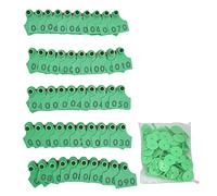 100Pcs TPU Pig Cow Ear Tag with Number 001-100, Livestock Ear Label Tag, Durable Farm Animal Identification Markers, Bright Color Fade - Tags for Sheep Cattle Pigs, Inc (Green)