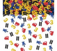 100pcs Train 3rd Birthday Confetti, Steam Train Three Years Old Table Confetti, Railroad Track Paper Scatters, Choo Choo Train Themed 3rd Birthday/Anniversary Party Table Decoration